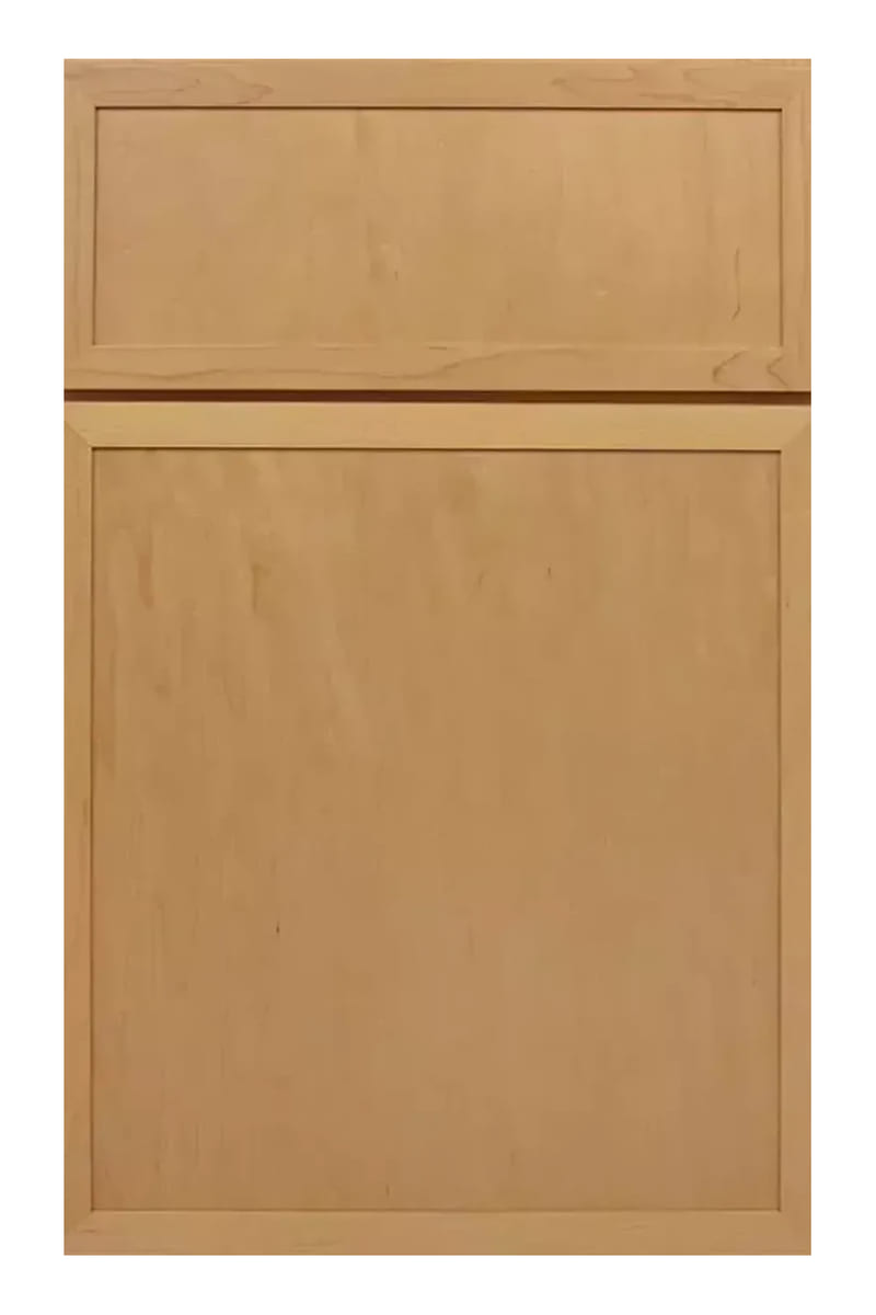 Wellborn Forest Auburn Plains cabinet door in maple with a clear wheat finish — a minimal flat panel door with a very fine recessed line