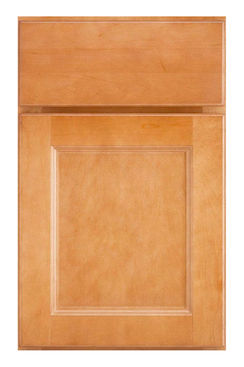 Wellborn Forest Boston cabinet door in maple with a wheat stain — a five-piece door with a coved inner frame edge and a flat recessed panel